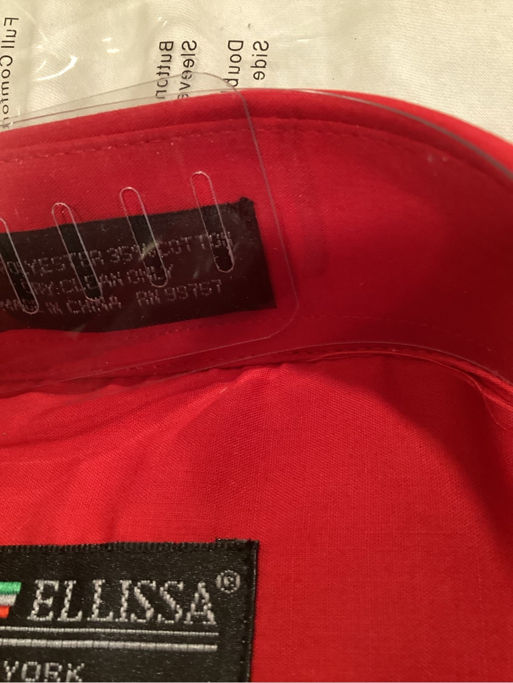 Men’s Red Clerical Shirt with Tab Collar NIP - Picture 4 of 10